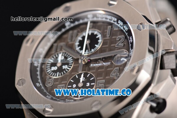 Audemars Piguet Royal Oak Offshore Grey Themes Chrono Swiss Valjoux 7750 Automatic Steel Case/Bracelet with Grey Dial and Arabic Numeral Markers (NOOB) - Click Image to Close